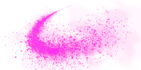 Fantastic pink smoke background. Magic pink smoke with glitter and small particles of twinkling stars. Fog with luminous particles. Pink vapor with stardust. Morning fog over land or water surface PNG