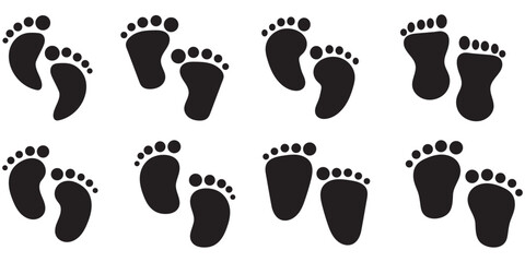 baby foot prints  set on white background  . 1176