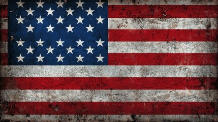 Fototapeta premium Majestic weathered american flag, a symbol of history, patriotism, and timeless pride