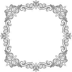 Ornament border vintage wedding floral