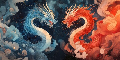 Poster banner dragon Chinese zodiac