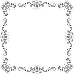 Ornament border vintage wedding floral