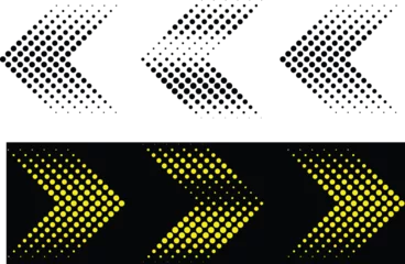 Fototapeten Stylish halftone arrows in black and yellow variations. © HaqueMukul