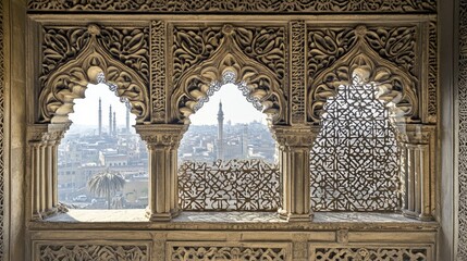 Obraz premium Intricate Architectural Design of Historic Building in Cairo