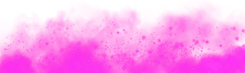 Fantastic pink smoke background. Magic pink smoke with glitter and small particles of twinkling stars. Fog with luminous particles. Pink vapor with stardust. Morning fog over land or water surface PNG