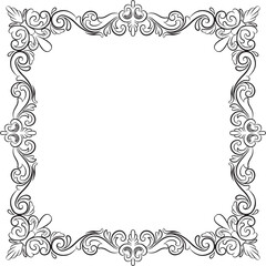 Ornament border vintage wedding floral