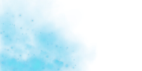 Fantastic blue smoke background. Magic blue smoke with glitter and small particles of twinkling stars. Fog with luminous particles. Blue vapor with stardust. Morning fog over land or water. PNG.