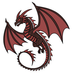 A strong devil dragon with intricate details and fierce expression, captured in a standing pose, perfect for mythical, fantasy, or adventure projects.