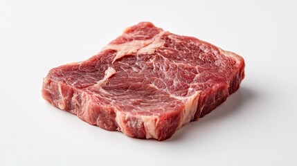 Obraz premium Raw steak, studio shot, white background, food photography, recipe