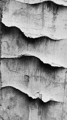 Obraz premium Eroded concrete wall exhibits a layered wavy abstract pattern