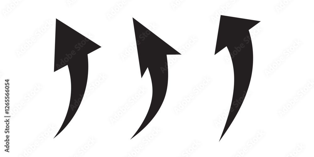 Poster black curve arrow icon on transparent background. flat style. arrow icon for your web site design, l