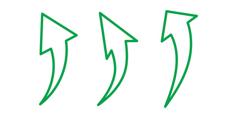 long line arrow vector. flat style Arrow symbol. arrow on a white background. vector illustration. Green long arrow, curve green arrow icon vector . 1176