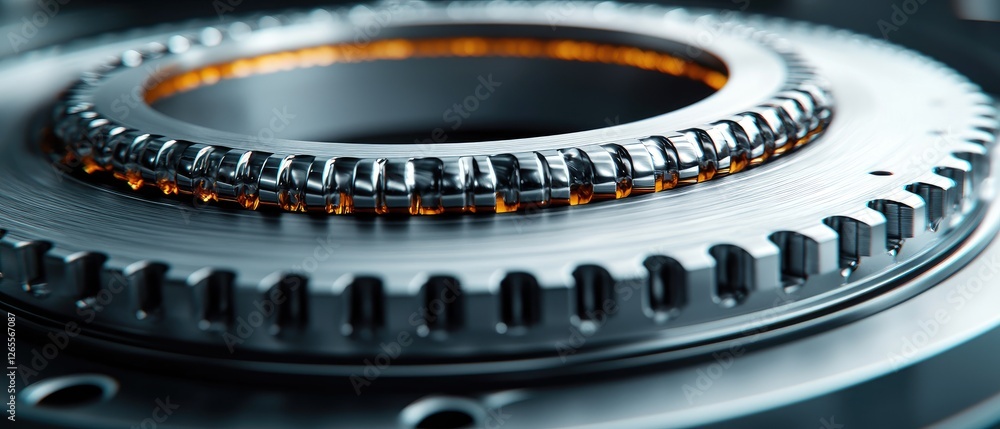 Aufkleber close-up of a mechanical component showcasing intricate design and engineering.