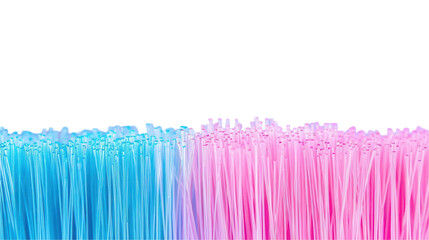 Colorful fiber art display studio digital artwork abstract close-up view transparent background