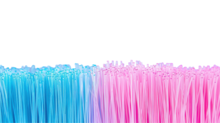 Colorful fiber art display studio digital artwork abstract close-up view transparent background