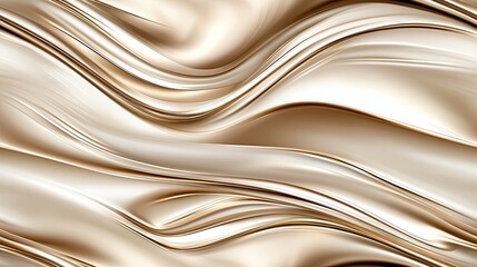 Captivating golden satin waves create a sense of luxury and elegance, perfect for upscale decoration or wallpaper designs SEAMLESS PATTERN