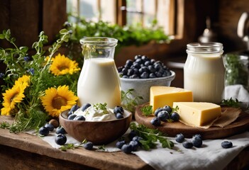 lush close fresh dairy ingredients featuring creamy farm fresh smooth velvety rich cottage cheese delicious visual experience, artisan, artisanal, appealing