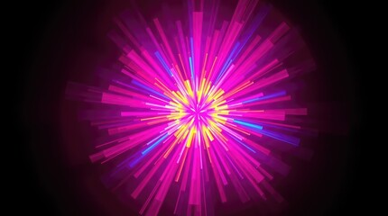 Obraz premium Vibrant Pink Neon Light Burst Abstract Background