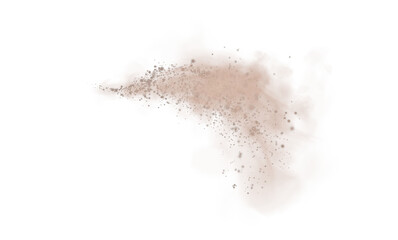 Magic chocolate brown smoke with glitter and small particles of twinkling stars. Fog with luminous particles. Chocolate brown vapor with stardust. Morning fog over land or water. Chocolate brown shade