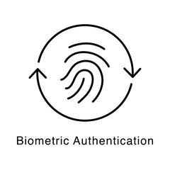 Biometric Authentication Icon – Secure Login via Fingerprint Recognition - Vector Editable Stroke Line Icon