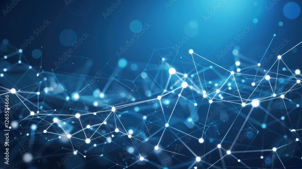 Poster abstract digital background with glowing connections and nodes