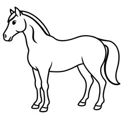 Cute horse cartoon vector icon sign silhouette illustration on a white background 
