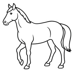 Cute horse cartoon vector icon sign silhouette illustration on a white background 