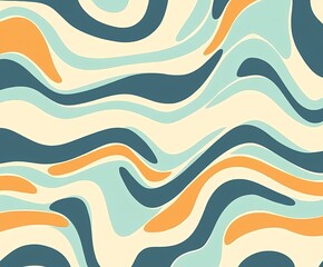 Retro-inspired background with vibrant colors and seamless wavy dynamic patterns.
