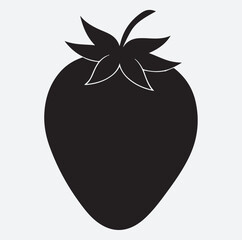 a strawberry silhouette vector art illustration, vector illustration of an strawberry