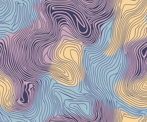 Retro-inspired background with vibrant colors and seamless wavy dynamic patterns.
