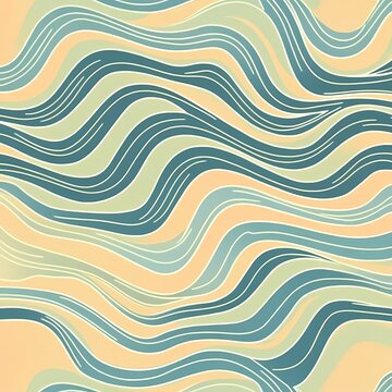 Retro-inspired background with vibrant colors and seamless wavy dynamic patterns.
