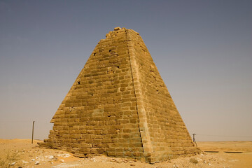 Sudan pyramids of Meroe on a sunny spring day