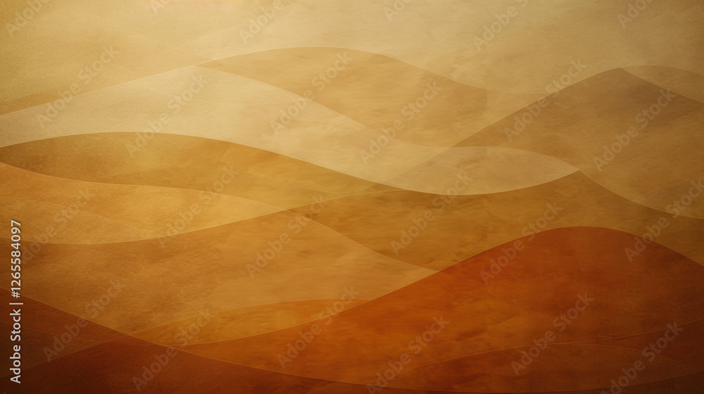 Poster abstract wavy background in warm tones of beige and brown, creating soothing and harmonious atmosphe