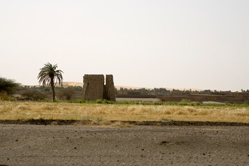Sudan ruins of Moсorgo on a cloudy spring day