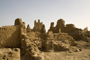 Sudan ruins of Moсorgo on a cloudy spring day