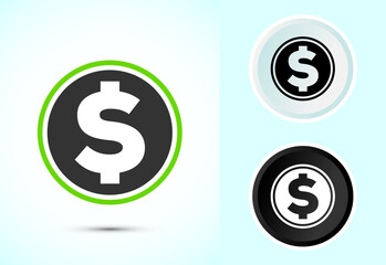 Dollar icon design illustration, Money icon sign for financial apps and websites