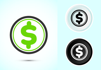 Dollar icon design illustration, Money icon sign for financial apps and websites