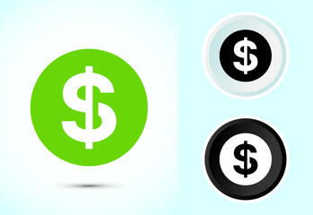Obraz premium Dollar icon design illustration, Money icon sign for financial apps and websites