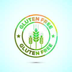 Gluten free icon design illustration, non gluten food sign for apps and websites, low poly style