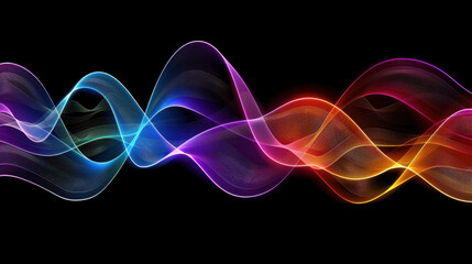 Fototapeta premium Vibrant abstract waves in various colors create dynamic visual effect. flowing lines represent energy and movement, evoking sense of rhythm and harmony