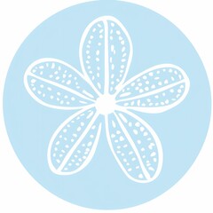 White outline of a sand dollar clipart

