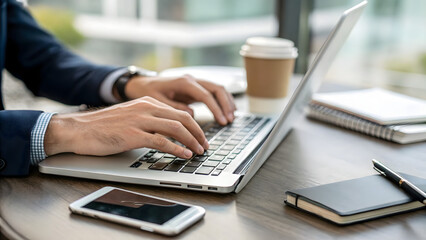 Fototapeta premium businessman working on laptop