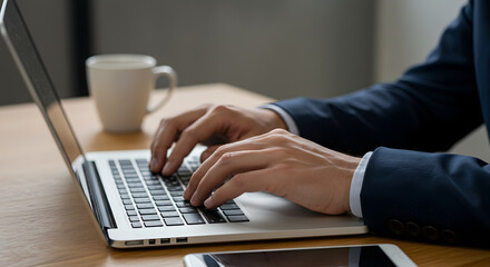 business man working on a computer