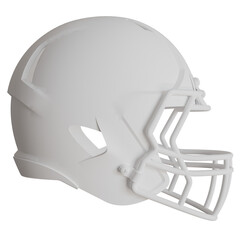 3D american football helmet side view white