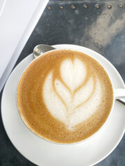 cup of cappuccino with heart