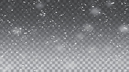 Snow and wind. Vector heavy snowfall. 