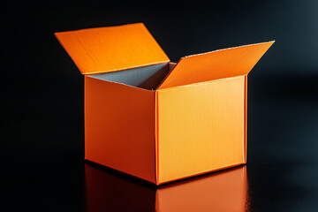 Orange Box Flipping Open on a Black Background