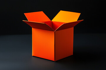 Orange Box Flipping Open on a Black Background