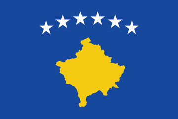 Flag of Kosovo, flat vector illustration 