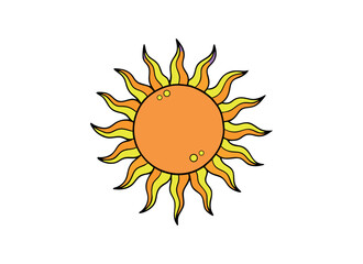 Vibrant Sun Icon with Radiant Yellow and Orange Rays
